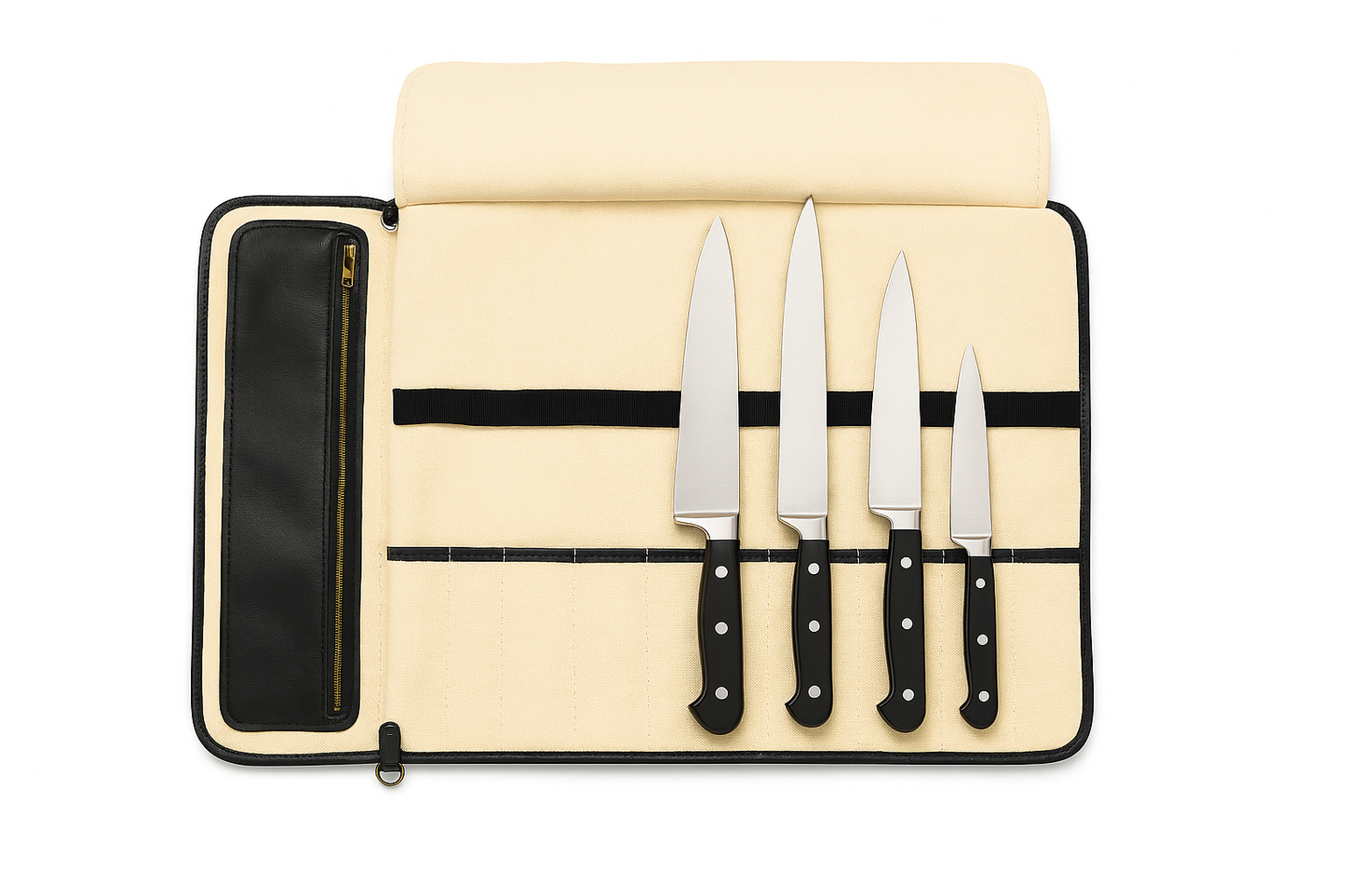 Professional Knife Roll Bag – Leather Chef Knife Case, Holds Up to 10 Knives