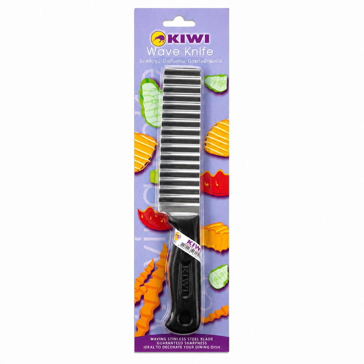 Kiwi 5 po #401 Couteau Ondulé – Couteau de Sculpture en Acier Inoxydable pour Fruits, Légumes et Garnitures Décoratives