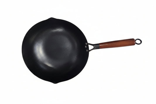 Carbon Steel Wok – Pre‑Seasoned, Flat Bottom, High‑Heat Stir Fry Pan