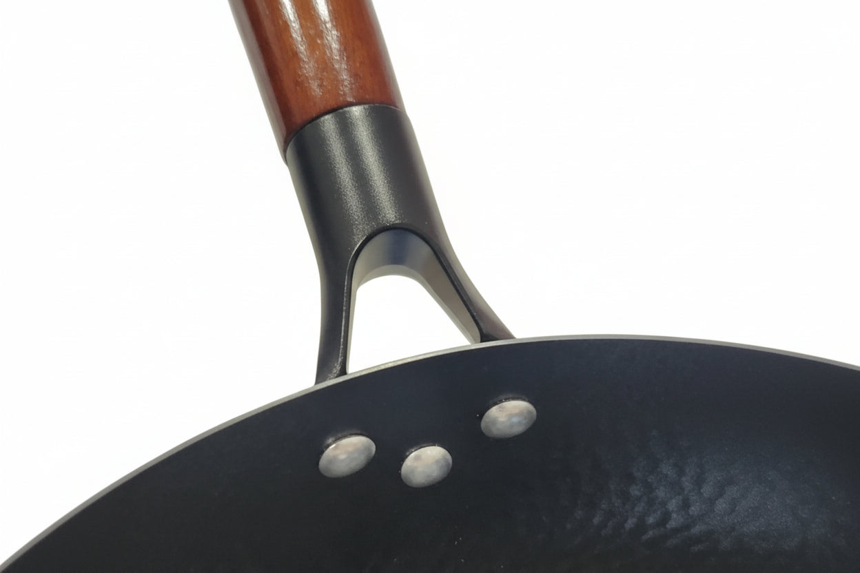 Carbon Steel Wok – Pre‑Seasoned, Flat Bottom, High‑Heat Stir Fry Pan