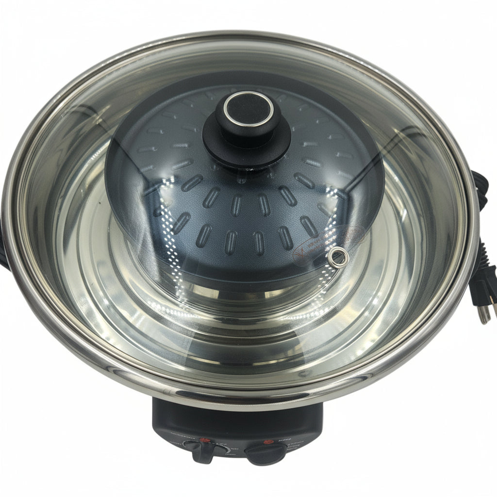 2-in-1 Electric Korean BBQ-in-1 Electric Korean BBQ Grill & Hot Pot Combo – Non-Stick, Dual Temperature Control