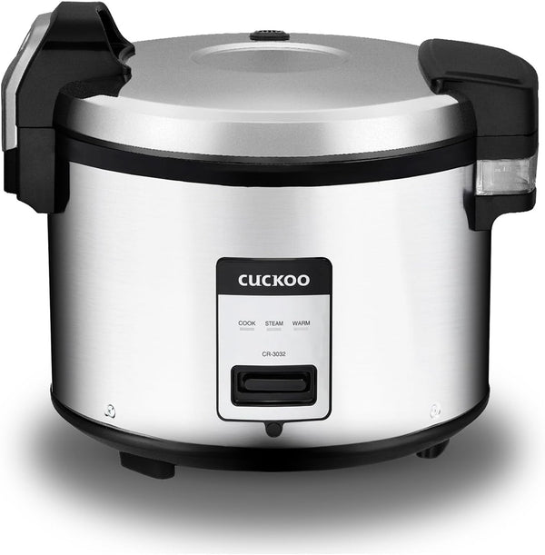 CUCKOO CR-3032 | 30-Cup (Uncooked) Commercial Rice Cooker & Warmer | Automatic Warm Mode, Nonstick Inner Pot, Detachable Inner Lid | Stainless Steel