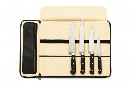 Professional Knife Roll Bag – Leather Chef Knife Case, Holds Up to 10 Knives