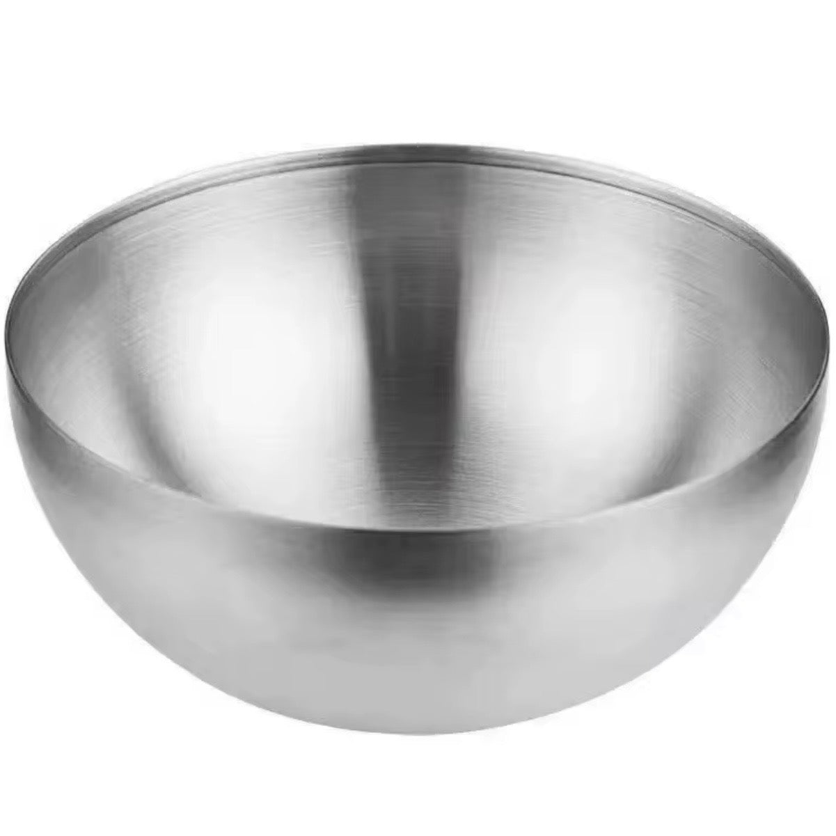 Silver Bowl (Stainless Steel) - Korean Style Rice Salad Mixing Bowl - 18 cm