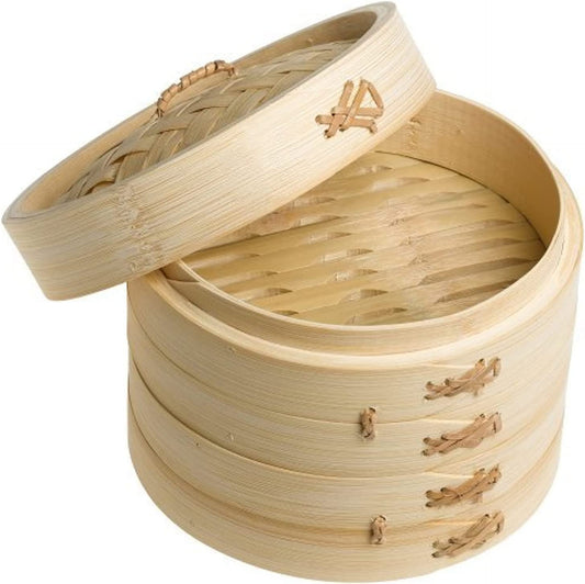 Bamboo Steamer Basket 2 Tier - 8" / 20.25 cm