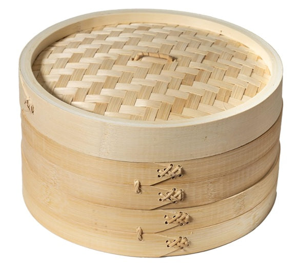 Bamboo Steamer Basket 2 Tier - 10" / 25.5 cm