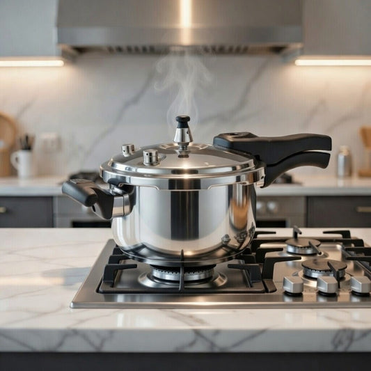 28 cm -Stainless Steel High‑Pressure Cooker 80KPa – 10L / 26cm | Asian Cooking Pot for soup, stew, broth, fast batches -28cm (10L)