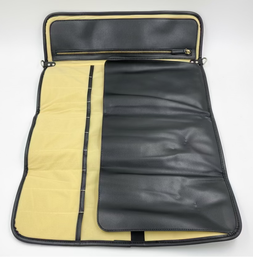 Professional Knife Roll Bag – Leather Chef Knife Case, Holds Up to 10 Knives