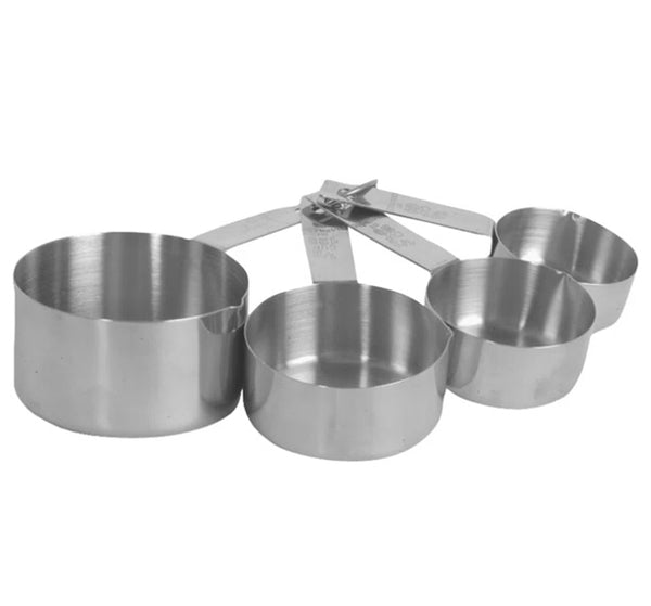 4-Piece Stainless Steel Measuring Cup Set (1/4 Cup, 1/3 Cup, 1/2 Cup, 1 Cup)