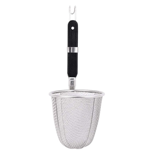Noodle Pasta Strainer Basket - Stainless Steel Mesh with Black Handle