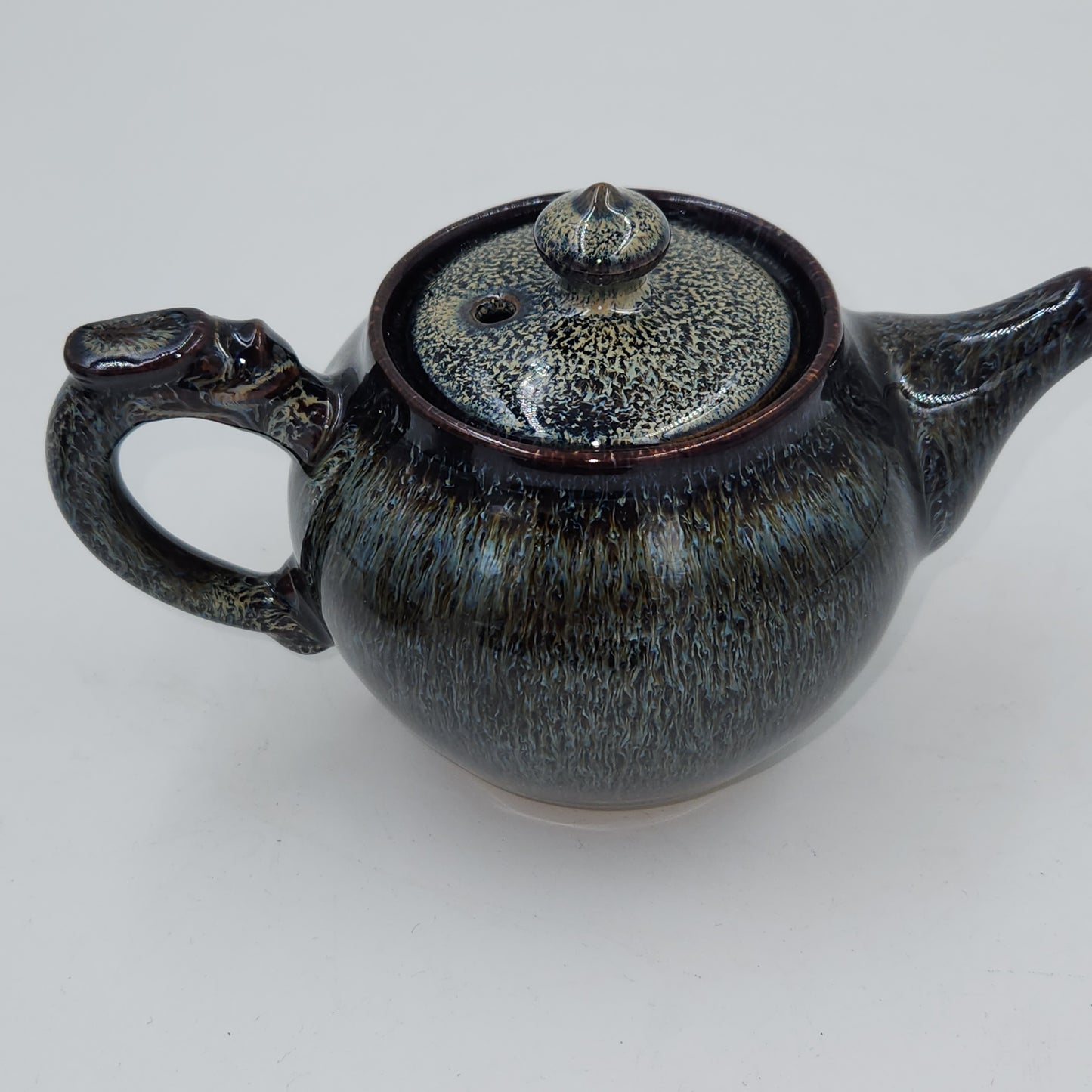 Ceramic Glass Nordic Glaze with 4 Tea Cups - Ceremony Kung Fu Tea Set - Black Blue