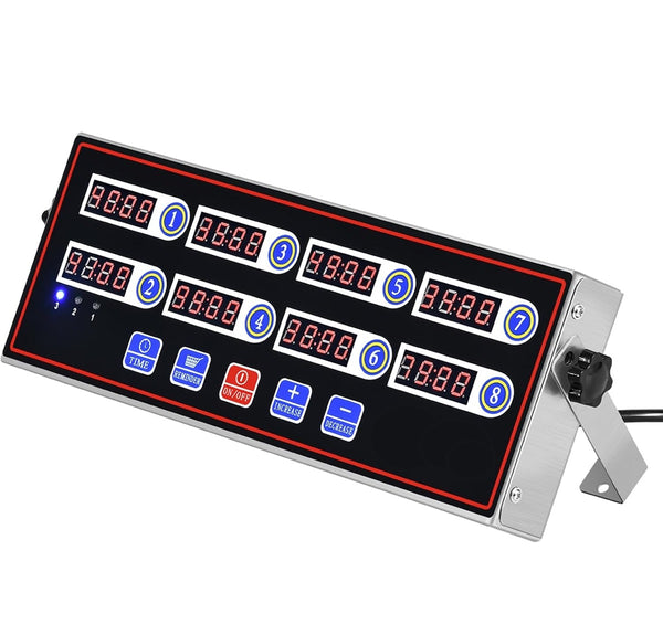 Digital Kitchen Timer – 8 Channel Multi-Event Timer for Commercial and Home Kitchens