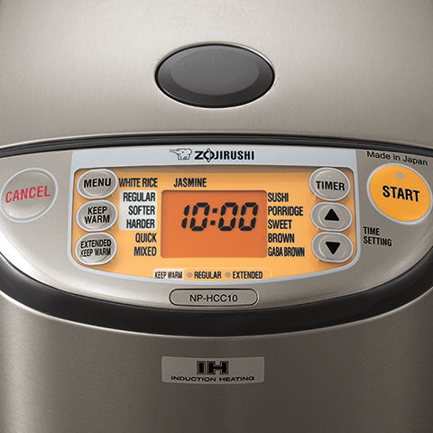 Zojirushi NP-HCC10 Induction Heating (IH) Rice Cooker & Warmer – 5.5 Cup – Stainless Dark Gray