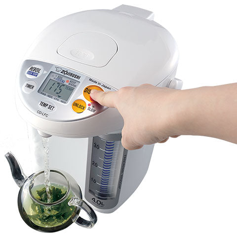 Zojirushi CD-LFC40 Bouilloire et Distributeur d'Eau Chaude Micom Panorama Window 4,0 L Blanc – Fabriqué au Japon