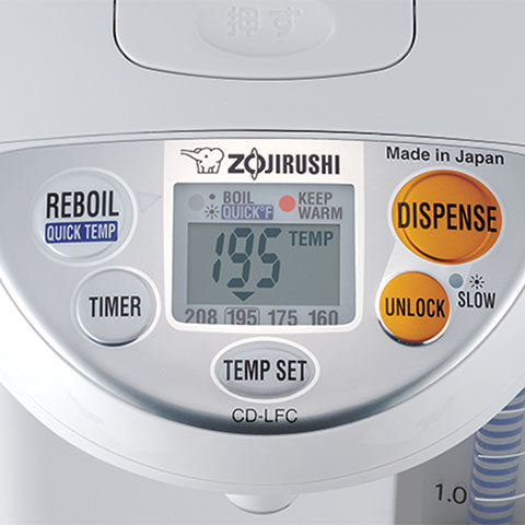 Zojirushi CD-LFC40 Bouilloire et Distributeur d'Eau Chaude Micom Panorama Window 4,0 L Blanc – Fabriqué au Japon