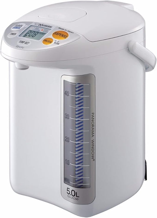 象印 Zojirushi CD-LFC50 Panorama Window 微电脑电热保温热水瓶 5.0L 白色 日本制造